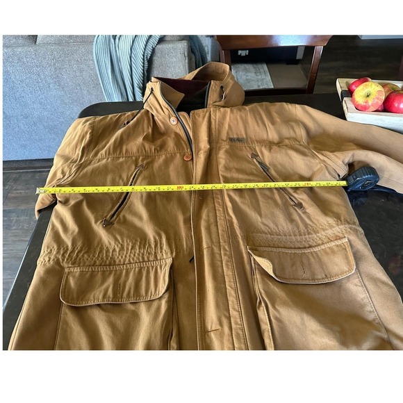 Vintage LL Bean Field Coat Mens XL Tan Canvas Plaid Wool Lined Parka Made in USA - Picture 7 of 16
